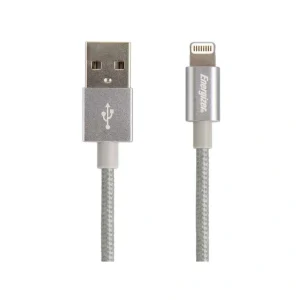 Grey metallic cable with lightning connector انرجایزر