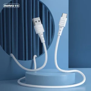 جریان بالای 2.4 آمپر کابل شارژ Type-C ریمکس شارژ همراه با پایین نگه داشتن دمای تلفن همراه کابل انتقال اطلاعات با قابلیت کشسانی مدل RC-179a